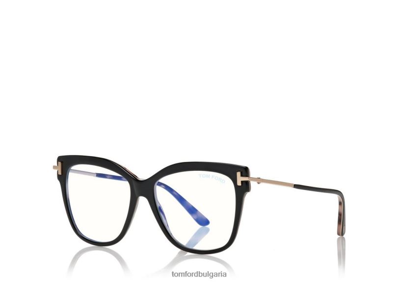 Жени очила оптика с квадратна форма на син блок черно + кафяво TOM FORD B880D2219