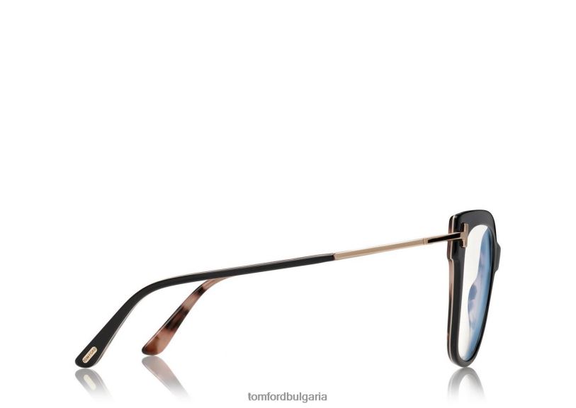 Жени очила оптика с квадратна форма на син блок черно + кафяво TOM FORD B880D2219