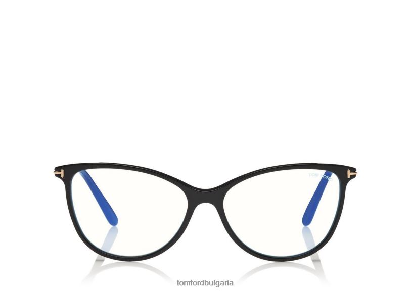 Жени очила мека кръгла оптика със син блок черен TOM FORD B880D2220