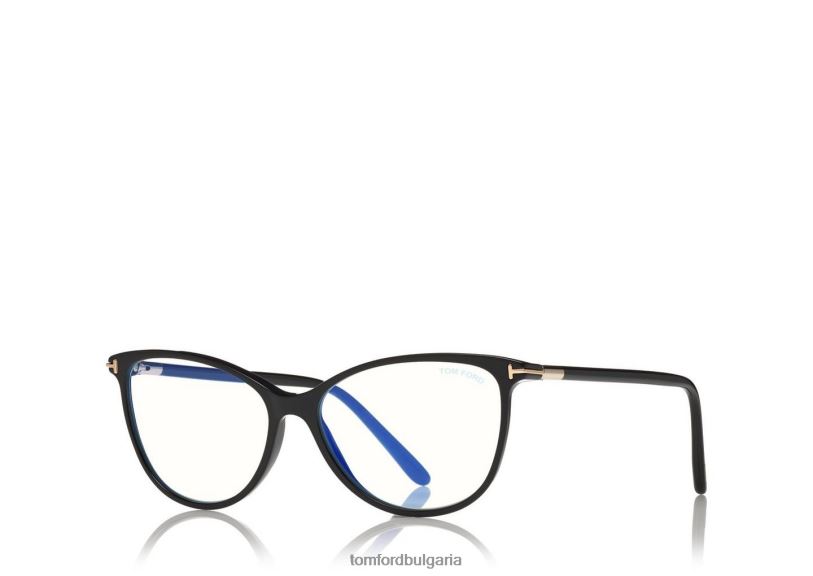 Жени очила мека кръгла оптика със син блок черен TOM FORD B880D2220