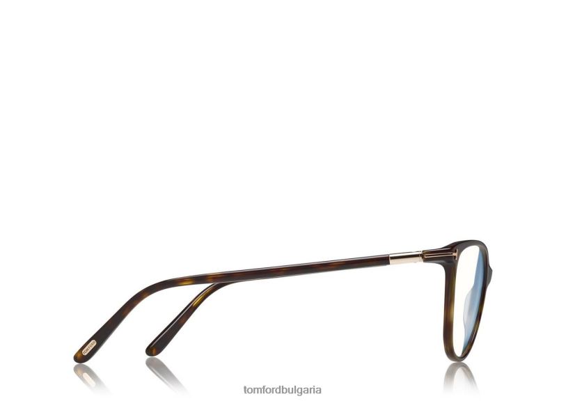 Жени очила мека кръгла оптика със син блок тъмна Хавана TOM FORD B880D2221