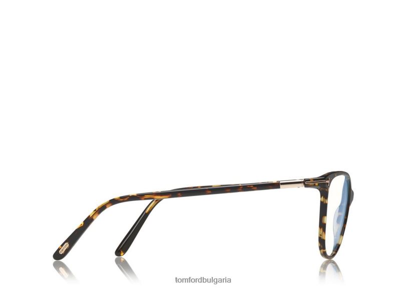 Жени очила мека кръгла оптика със син блок раирана черна хавана TOM FORD B880D2222