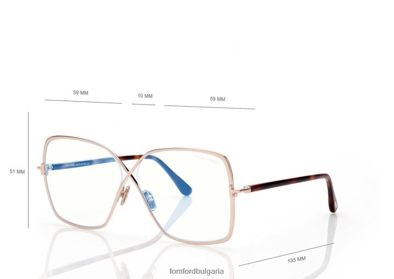 Жени очила син блок пеперуда оптика злато TOM FORD B880D2226
