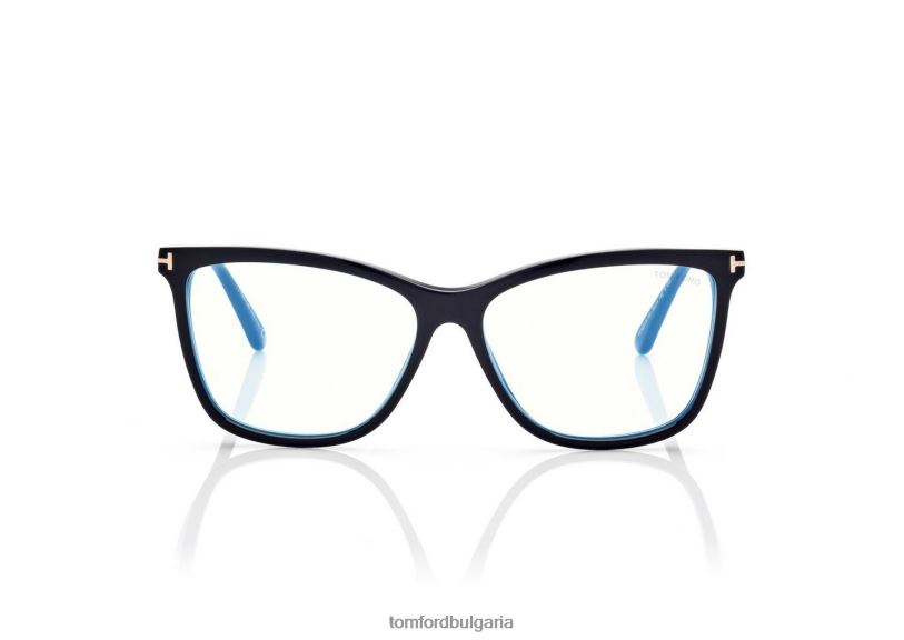 Жени очила син блок мек оптичен клипс за котешко око на слънце черен TOM FORD B880D2227