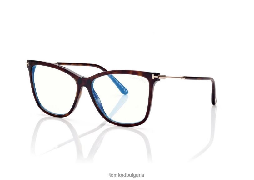 Жени очила син блок мек оптичен клипс за котешко око на слънце тъмна Хавана TOM FORD B880D2228