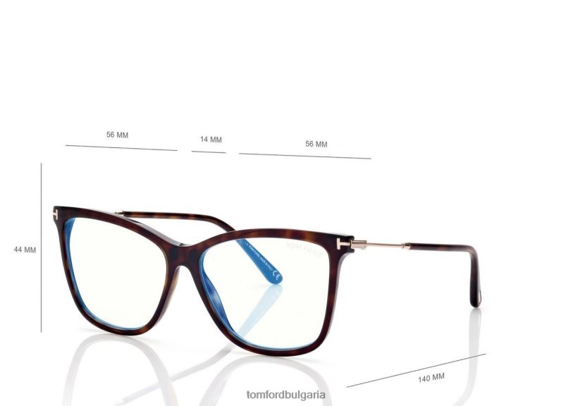 Жени очила син блок мек оптичен клипс за котешко око на слънце тъмна Хавана TOM FORD B880D2228