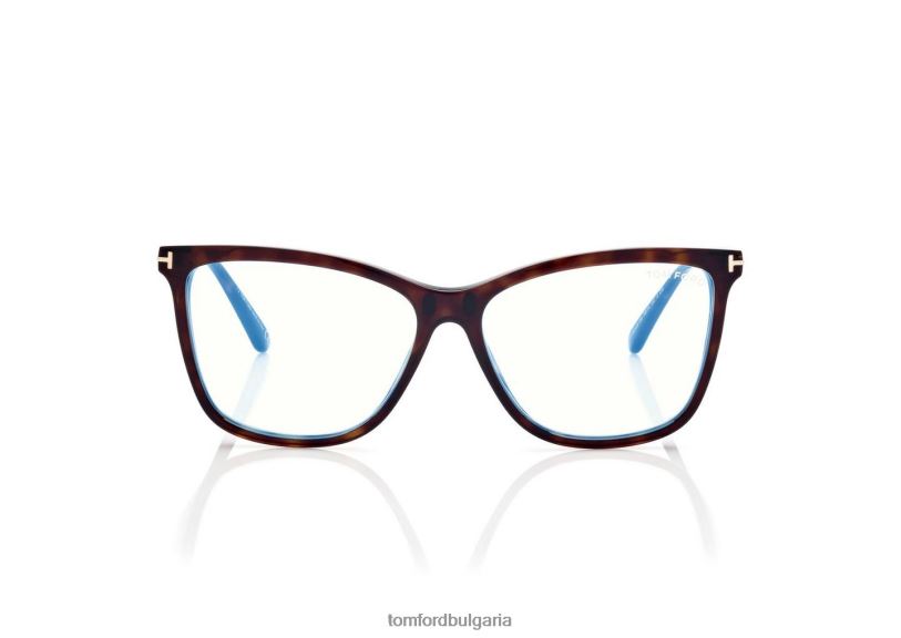 Жени очила син блок мек оптичен клипс за котешко око на слънце тъмна Хавана TOM FORD B880D2228