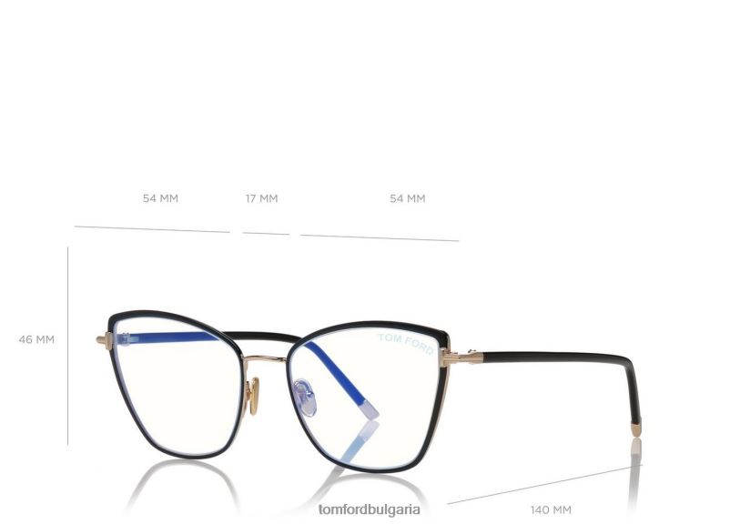 Жени очила син блок мека оптика котешко око черен TOM FORD B880D2230