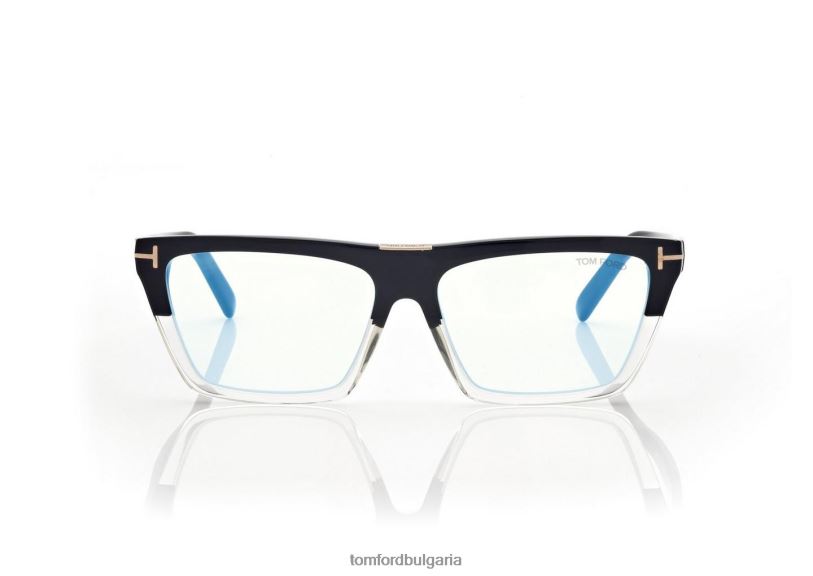 Жени очила син блок квадратна оптика черно + кафяво TOM FORD B880D2235