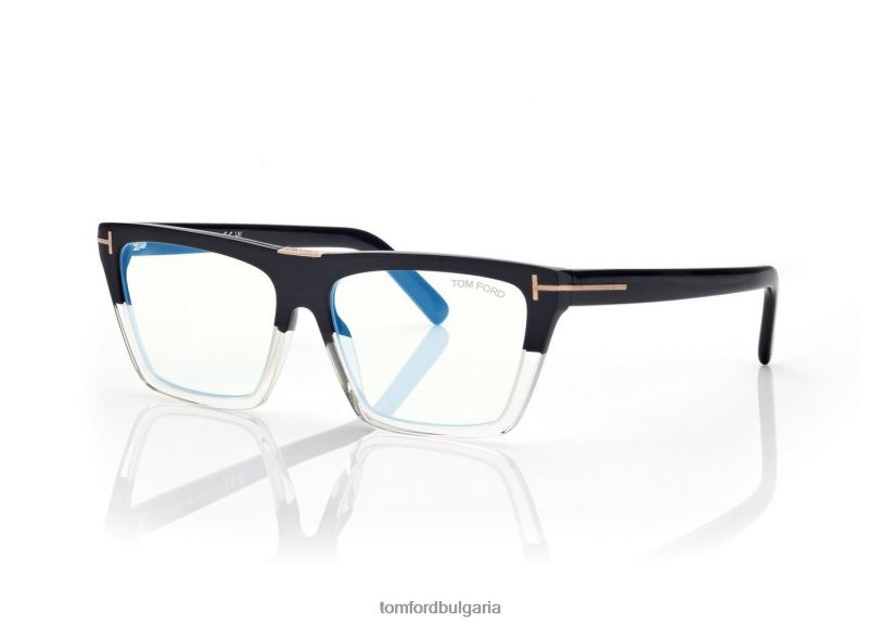 Жени очила син блок квадратна оптика черно + кафяво TOM FORD B880D2235