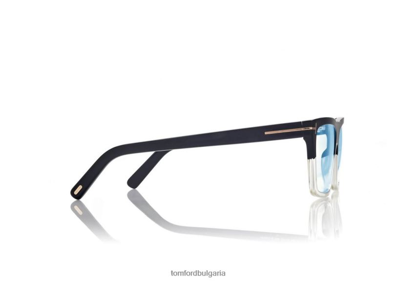 Жени очила син блок квадратна оптика черно + кафяво TOM FORD B880D2235