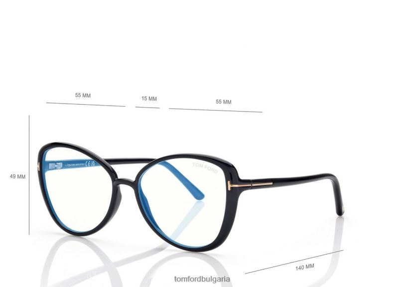 Жени очила син блок пеперуда оптика черен TOM FORD B880D2238