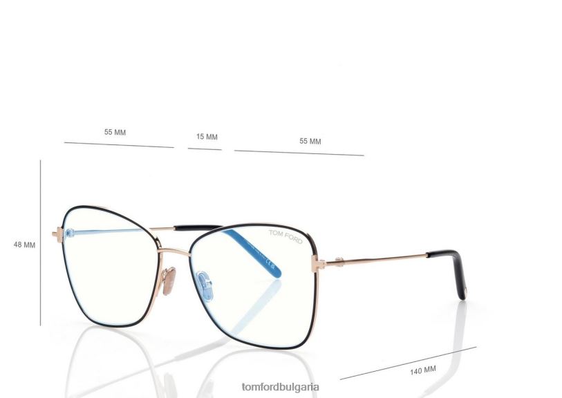 Жени очила син блок пеперуда оптика черен TOM FORD B880D2239