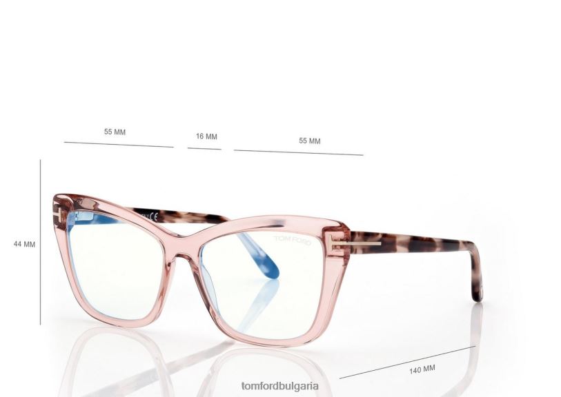 Жени очила синьо квадратно оптично котешко око розово-ледено бяло TOM FORD B880D2246