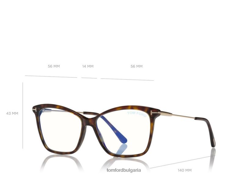 Жени очила син блок котешко око оптика тъмна Хавана TOM FORD B880D2248