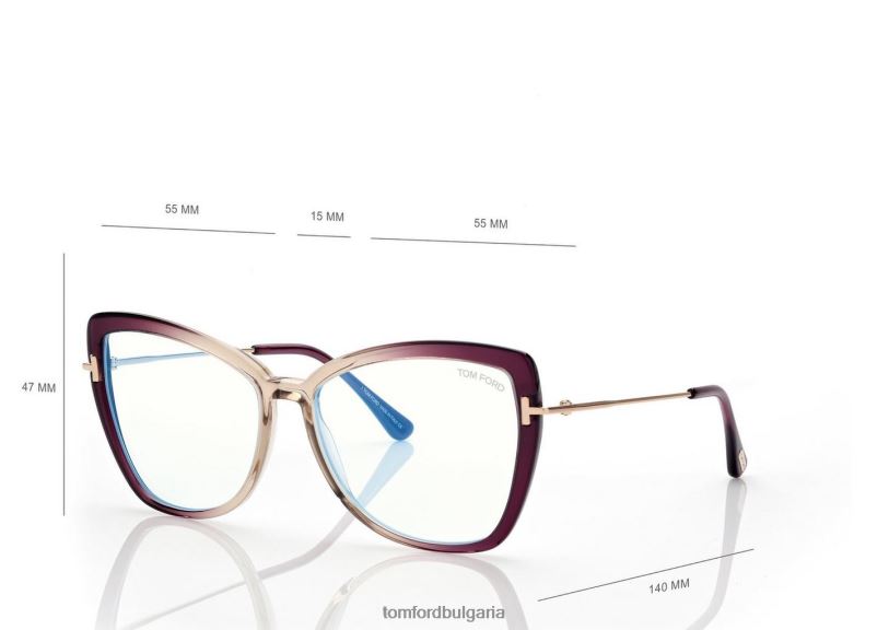 Жени очила син блок пеперуда оптика виолетово TOM FORD B880D2250