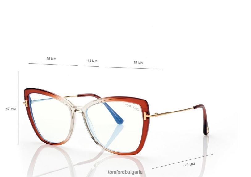 Жени очила син блок пеперуда оптика оранжево/друго TOM FORD B880D2251