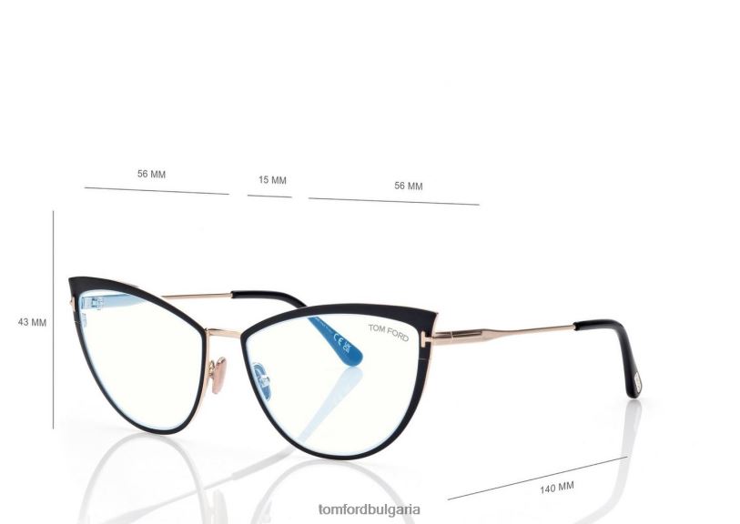 Жени очила син блок котешко око оптика черен TOM FORD B880D2252