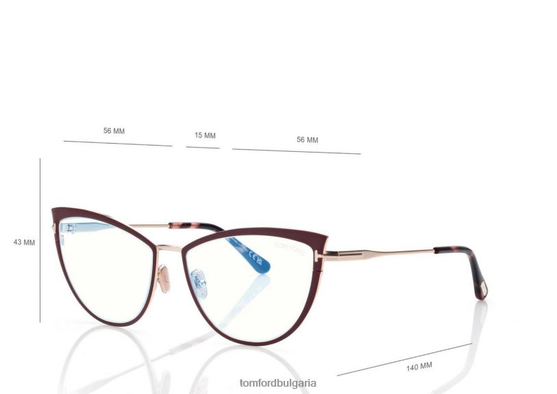 Жени очила син блок котешко око оптика червен TOM FORD B880D2253