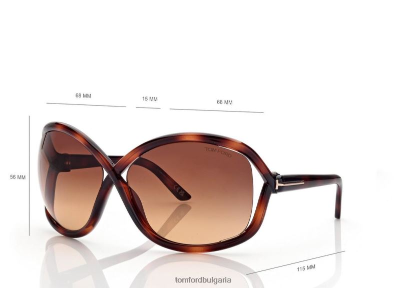 Жени очила слънчеви очила Bettina тъмна Хавана TOM FORD B880D2092