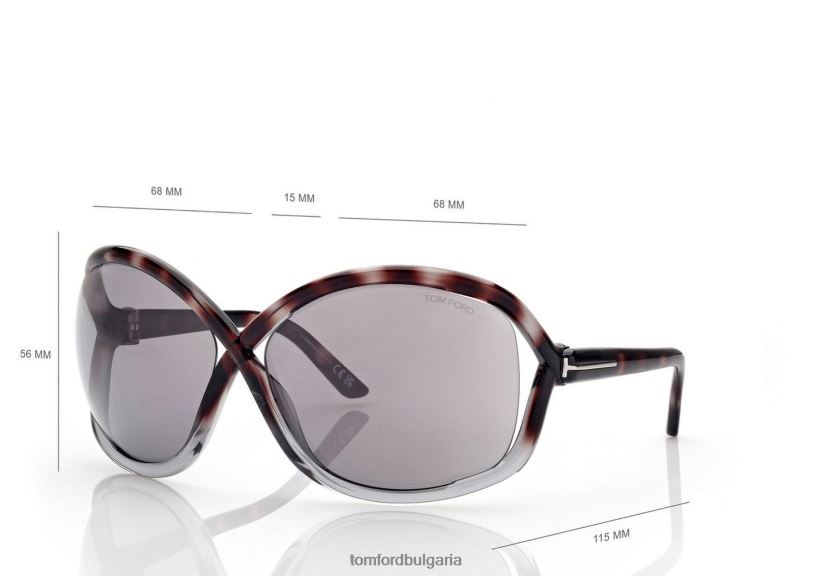 Жени очила слънчеви очила Bettina градиент Хавана TOM FORD B880D2093