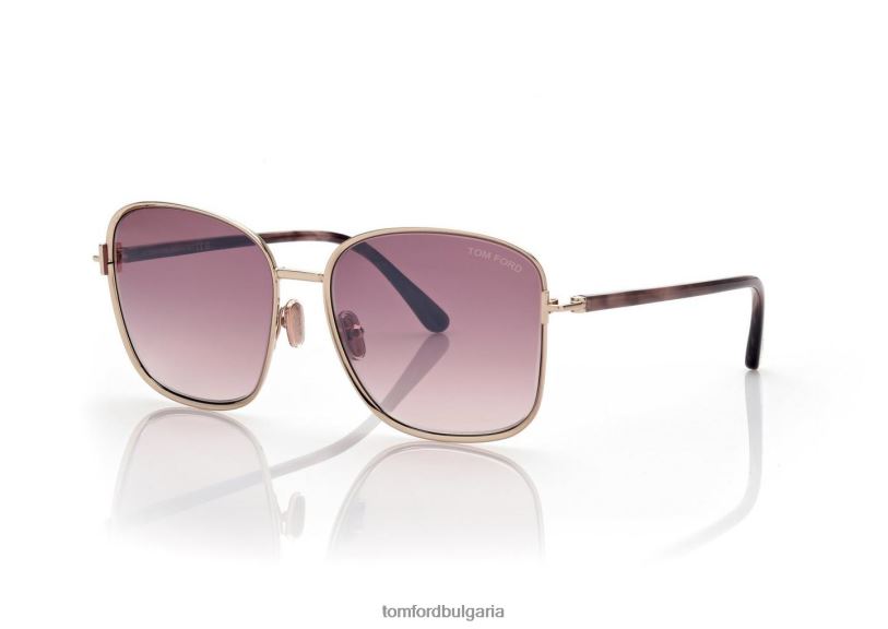 Жени очила папрат слънчеви очила градиент от розово злато TOM FORD B880D2119