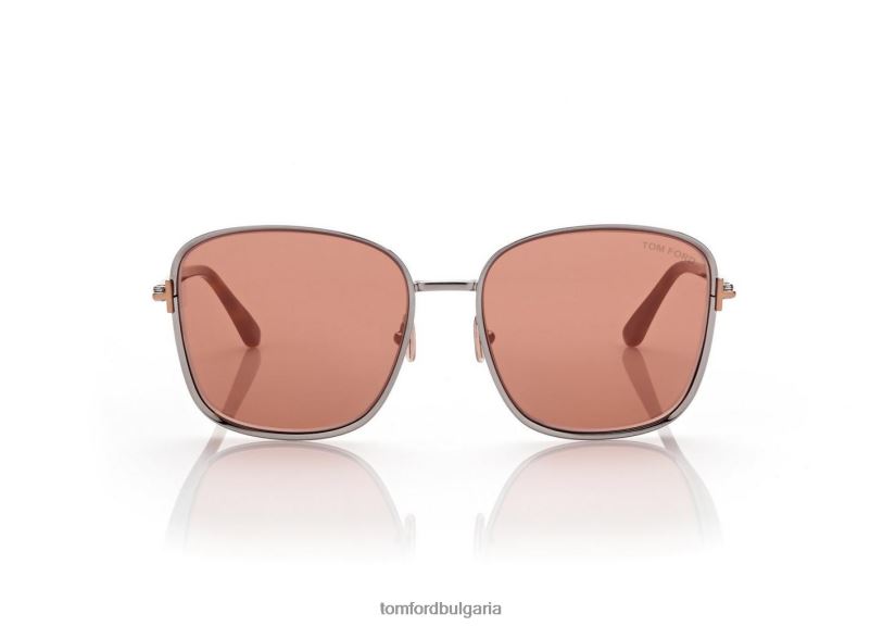 Жени очила папрат слънчеви очила блестящо тъмно рутениево/кафяво огледало TOM FORD B880D2120