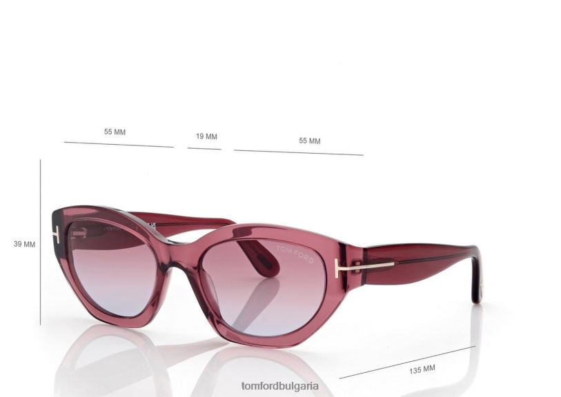 Жени очила пени слънчеви очила блестящо червено/виолетово TOM FORD B880D2162