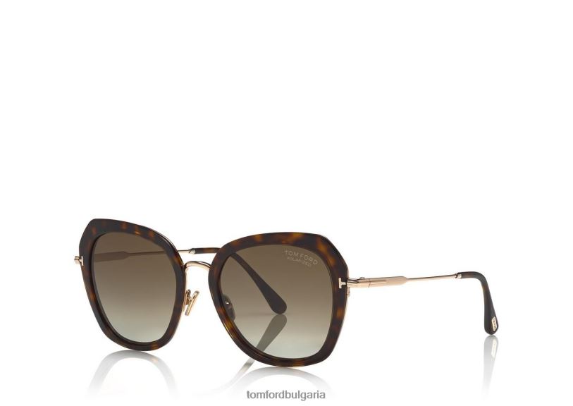 Жени очила поляризирани кенийски слънчеви очила тъмна Хавана TOM FORD B880D2166