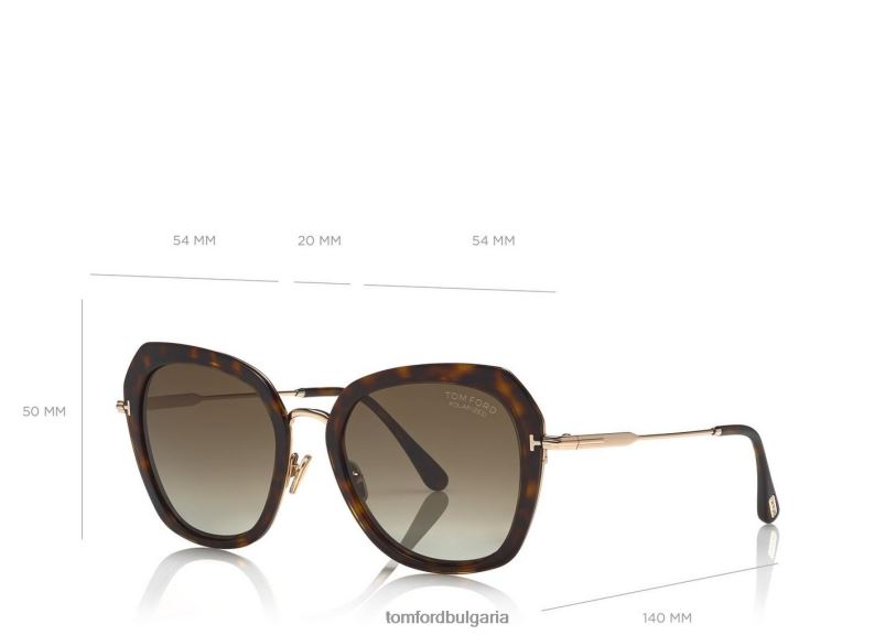 Жени очила поляризирани кенийски слънчеви очила тъмна Хавана TOM FORD B880D2166