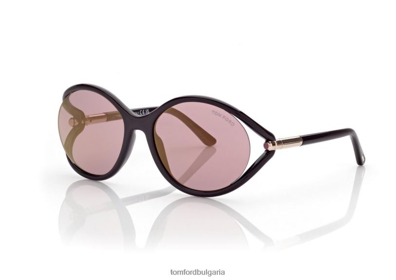 Жени очила мелодични слънчеви очила блестящо тъмно кафяво/градиент TOM FORD B880D2172