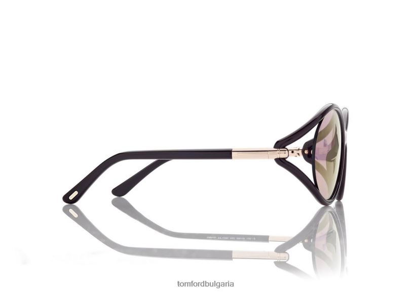 Жени очила мелодични слънчеви очила блестящо тъмно кафяво/градиент TOM FORD B880D2172