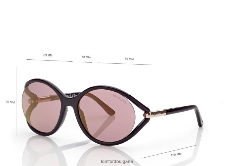 Жени очила мелодични слънчеви очила блестящо тъмно кафяво/градиент TOM FORD B880D2172