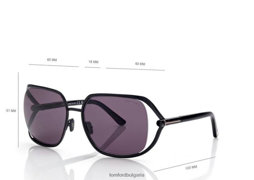 Жени очила златни слънчеви очила черен TOM FORD B880D2181