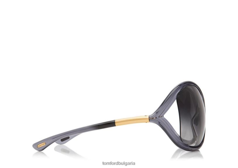 Жени очила огромни меки кръгли слънчеви очила Whitney тъмно сив TOM FORD B880D2154