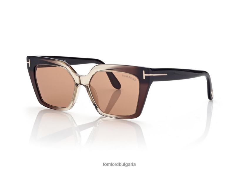 Жени очила слънчеви очила Winona светло кафяво/друго/roviex TOM FORD B880D2079