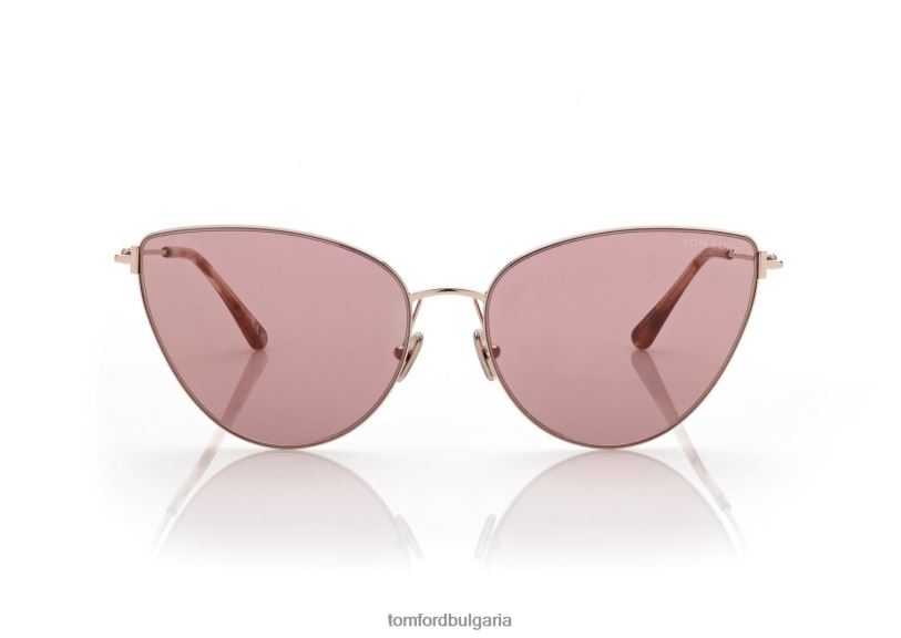 Жени очила слънчеви очила anais градиент от розово злато TOM FORD B880D2168