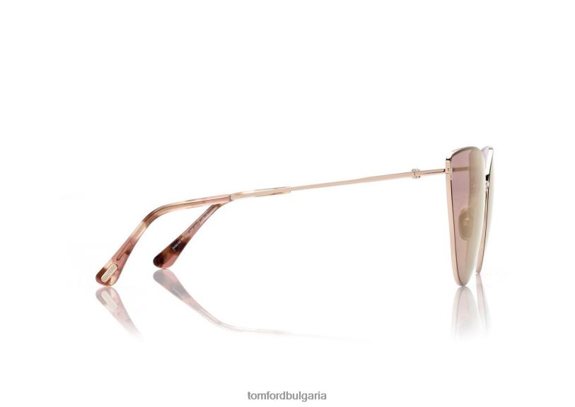 Жени очила слънчеви очила anais градиент от розово злато TOM FORD B880D2168