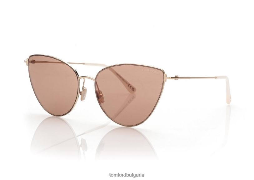 Жени очила слънчеви очила anais златисто/кафява огледална леща TOM FORD B880D2169