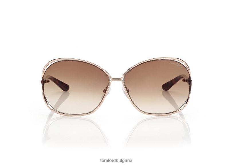 Жени очила меки квадратни слънчеви очила carla розово злато TOM FORD B880D2068