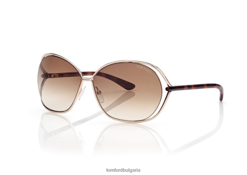 Жени очила меки квадратни слънчеви очила carla розово злато TOM FORD B880D2068