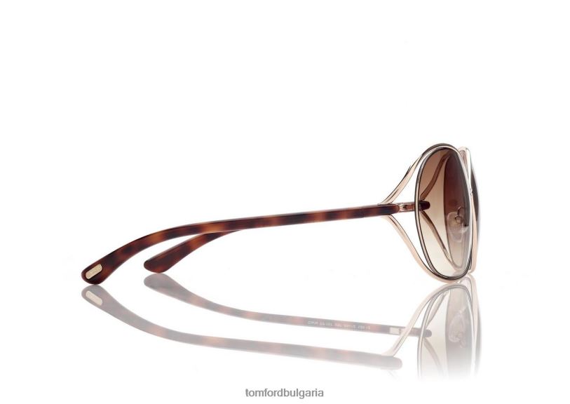 Жени очила меки квадратни слънчеви очила carla розово злато TOM FORD B880D2068