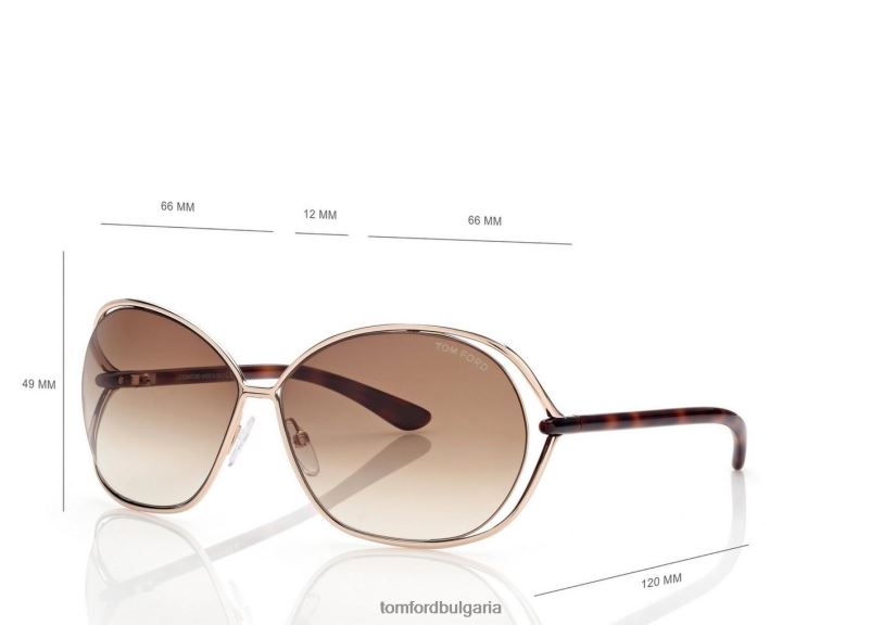 Жени очила меки квадратни слънчеви очила carla розово злато TOM FORD B880D2068