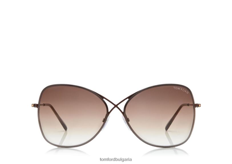 Жени очила слънчеви очила colette butterfly тъмно кафяво TOM FORD B880D2127