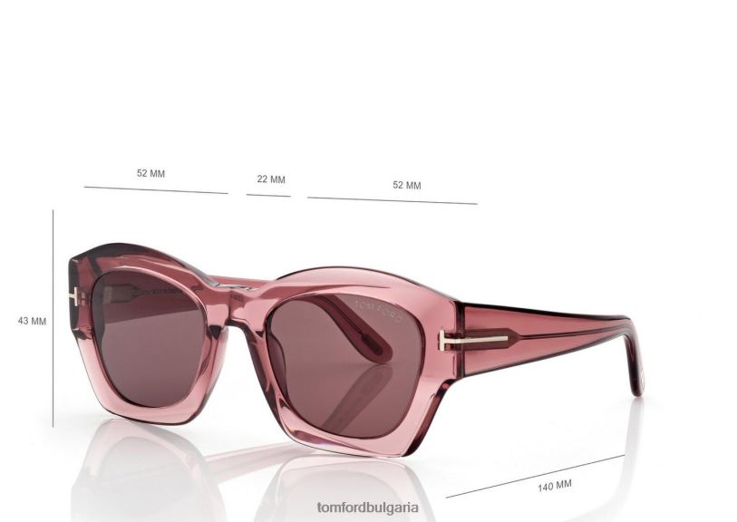Жени очила слънчеви очила guilliana блестящо розово/кафяво TOM FORD B880D2175