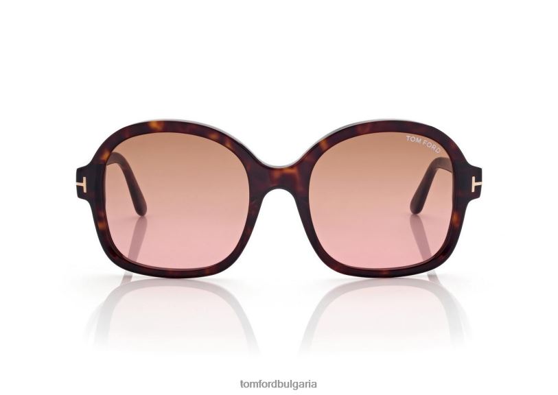 Жени очила слънчеви очила hanley тъмна Хавана TOM FORD B880D2164