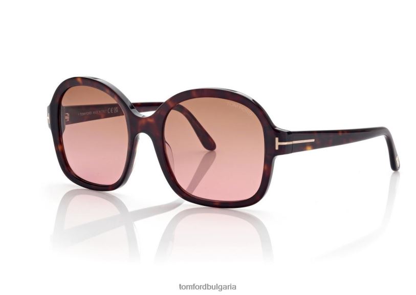 Жени очила слънчеви очила hanley тъмна Хавана TOM FORD B880D2164