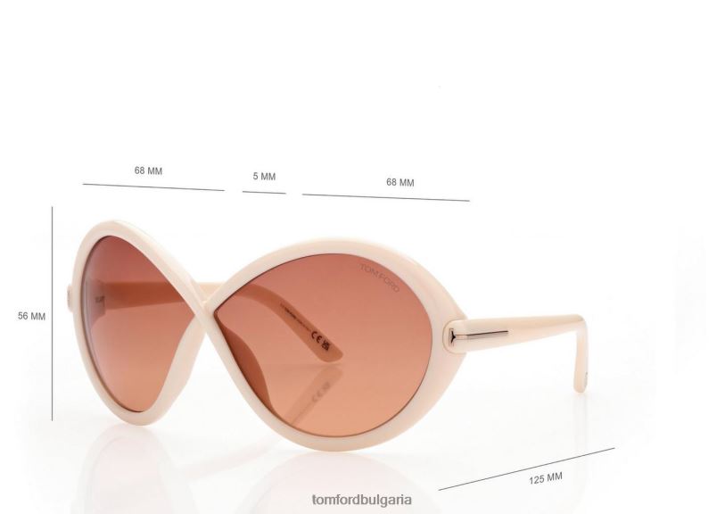 Жени очила слънчеви очила jada слонова кост/градиент бордо TOM FORD B880D2136