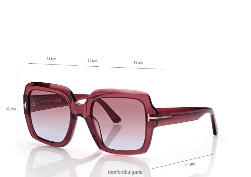 Жени очила слънчеви очила kaya блестящо червено/виолетово TOM FORD B880D2087
