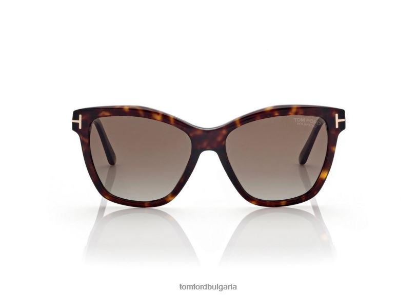 Жени очила поляризирани слънчеви очила lucia тъмна Хавана TOM FORD B880D2133